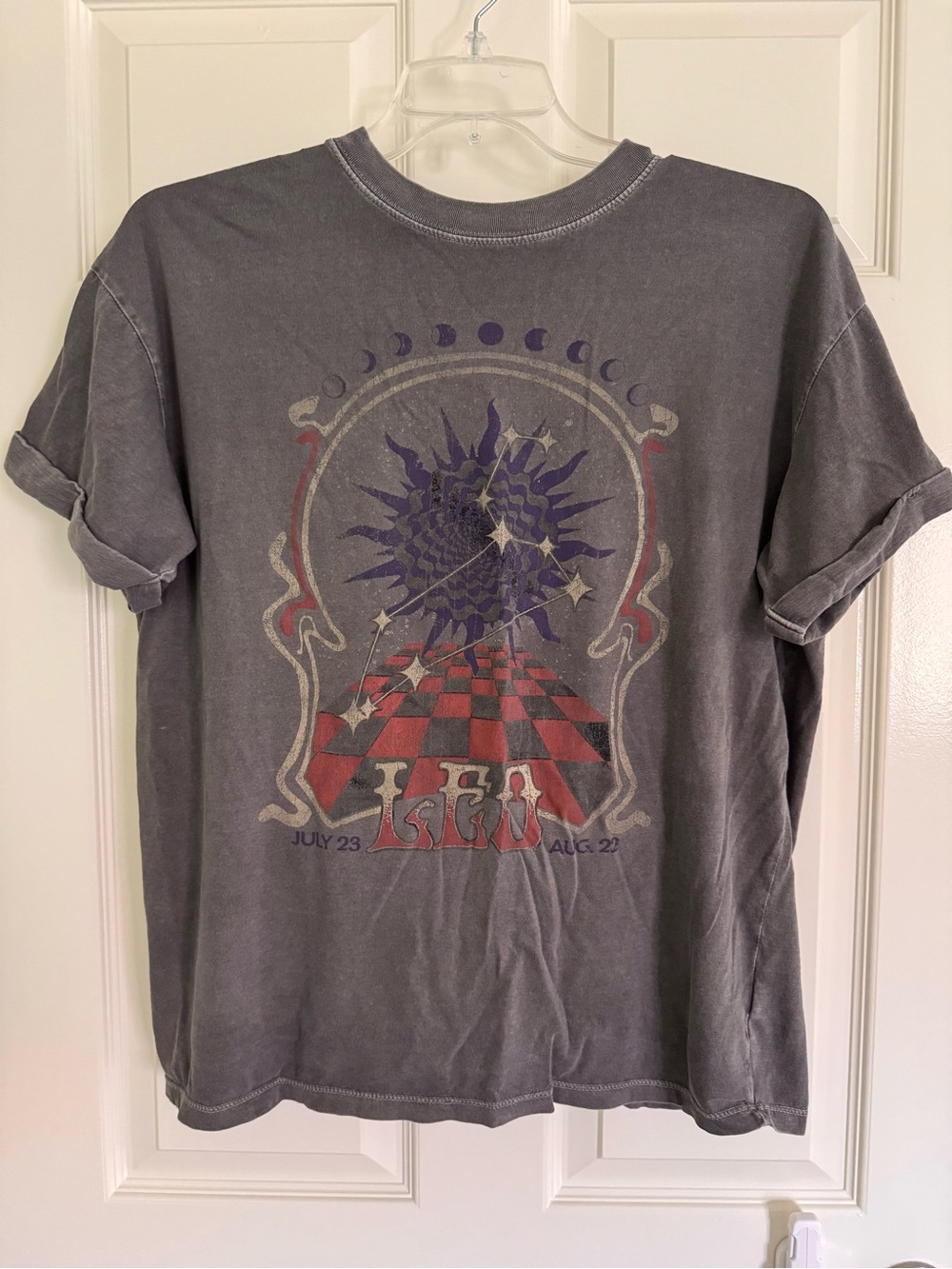 Altar'd State Gray Leo Zodiac Short-Sleeve Graphic Tee celestial vintage look